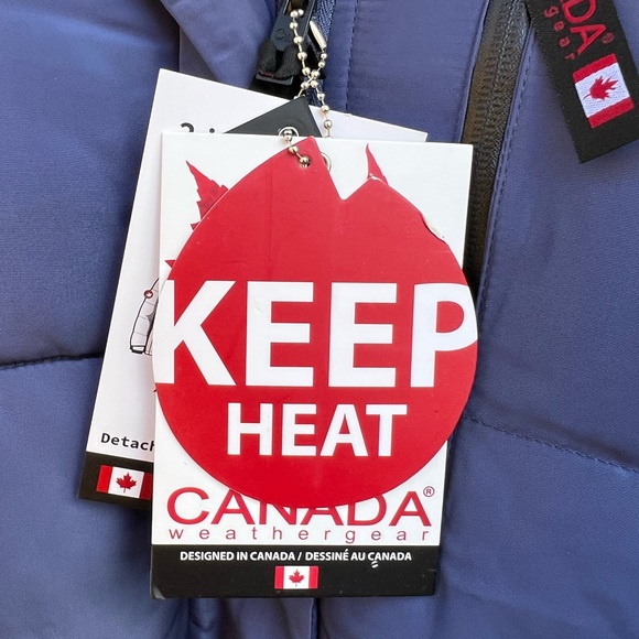 NWT Canada Weather Gear Blue 2-in-1 Length Waterproof Opt Hooded Puffer Parka - Picture 5 of 16